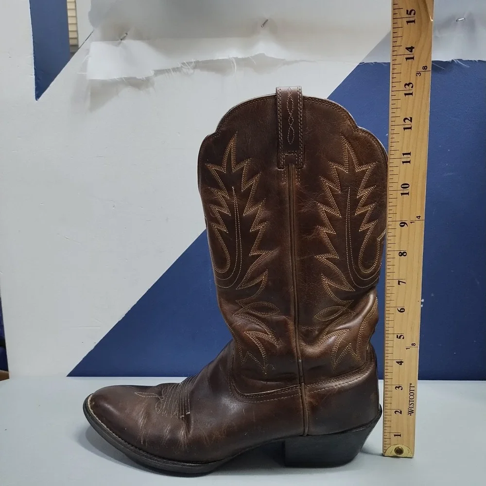 Ariat Cowgirl Western Boots Womens US Size 10B Brown Almond Toe Mid Calf Pull On